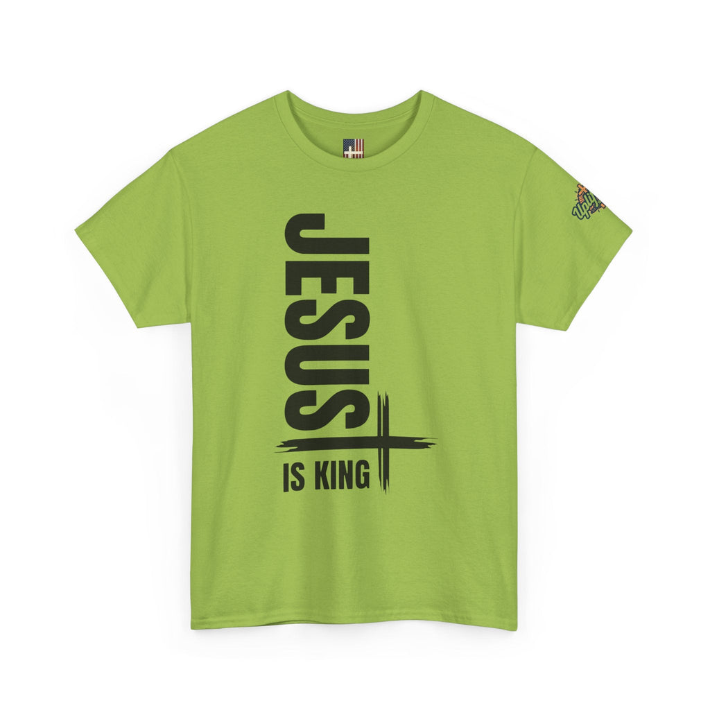Jesus Is King T-shirt | Modern Typographic Cross Christian T-shirt Printify