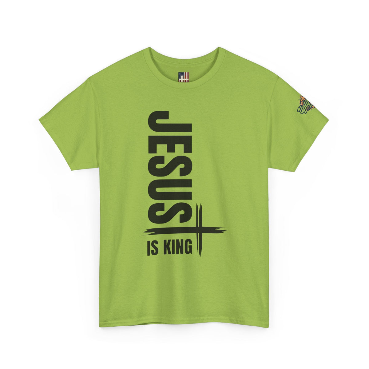 Jesus Is King T-shirt | Modern Typographic Cross Christian T-shirt Printify