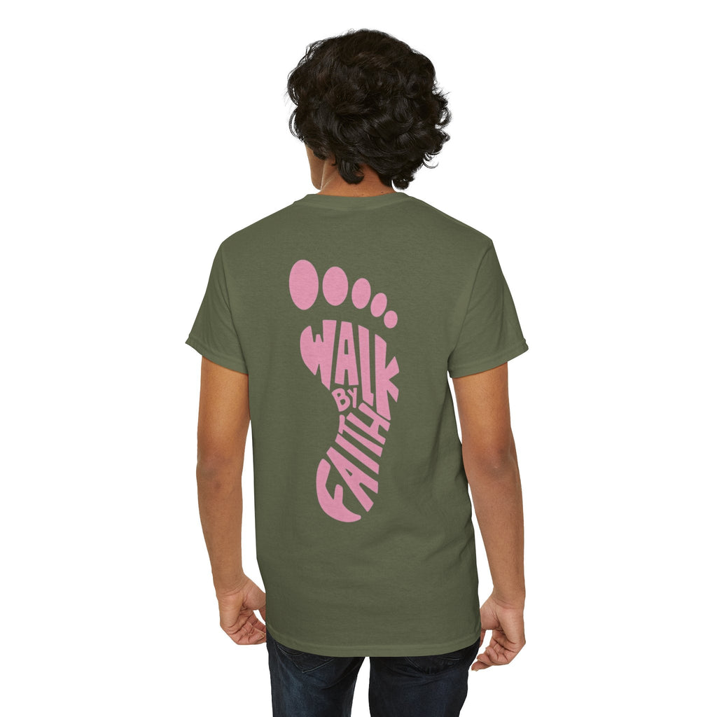 Walk By Faith Footprint T-Shirt Printify