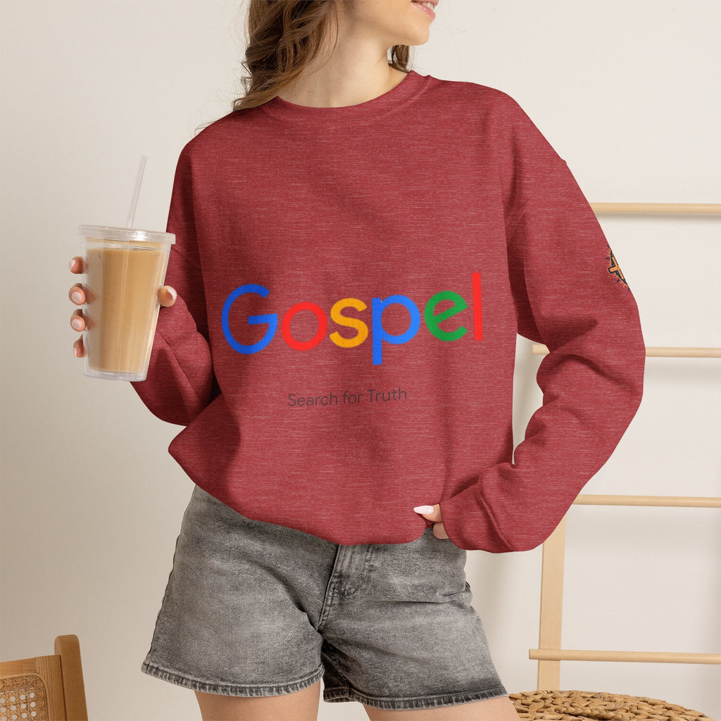 Gospel Graphic Sweatshirt — "Gospel" Colorful Logo Christian Sweatshirt Printify