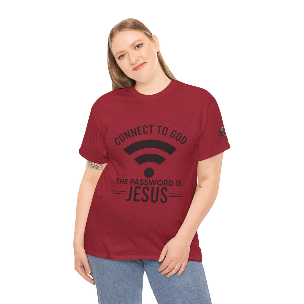 Connect to God T-shirt - WIFI Password is Jesus - Funny Christian Faith T-shirt Printify
