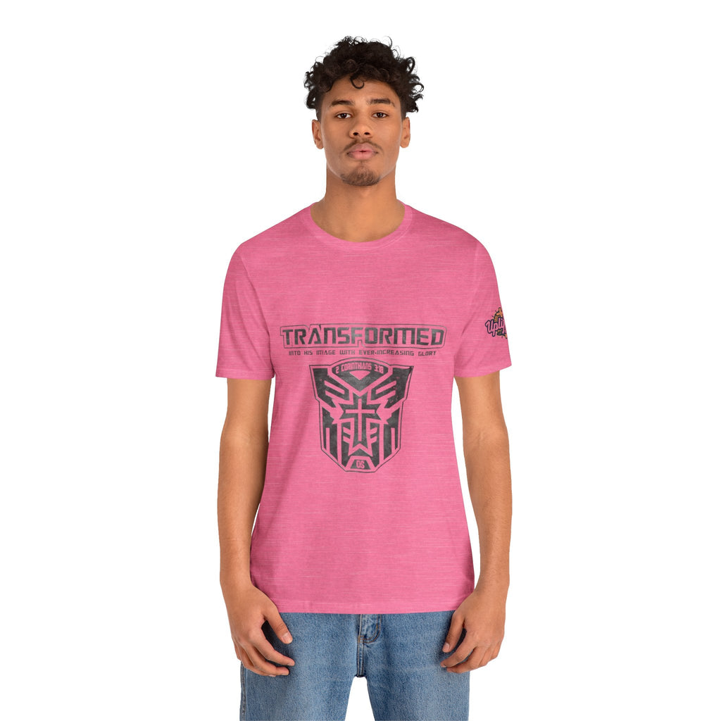 Transformer Logo Christian T-shirt | 2 Corinthians 3:18 Bible Verse T-shirt Printify