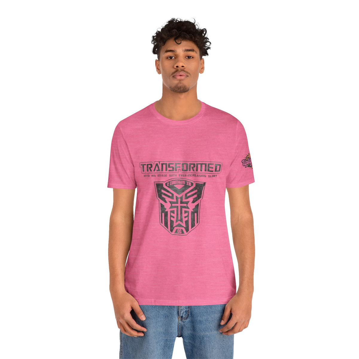 Transformer Logo Christian T-shirt | 2 Corinthians 3:18 Bible Verse T-shirt Printify