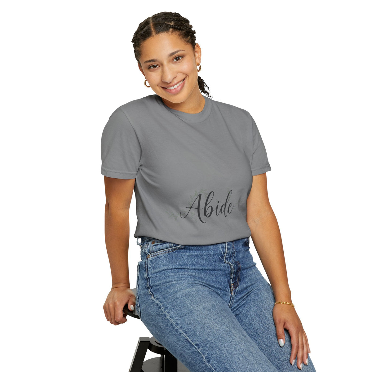 Abide in the Lord T-Shirt – Vine Design Christian Tee for Faithful Hearts Printify