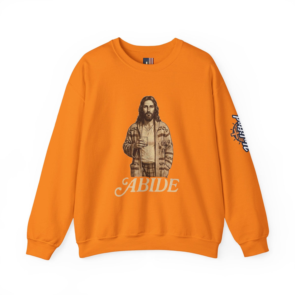 Abide Jesus Sweatshirt — Vintage 'The Dude' Religious Graphic Sweatshirt Printify