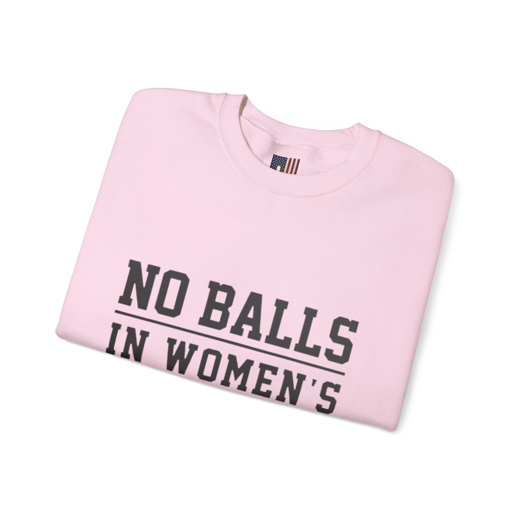No Balls in Women's Stalls Crewneck Sweatshirt — Bold Statement Pullover Printify