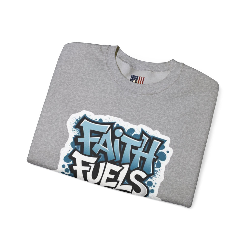 Faith Fuels Purpose Sweatshirt – Inspirational Christian Sweatshirt for Divine Drive & Unstoppable Belief Printify