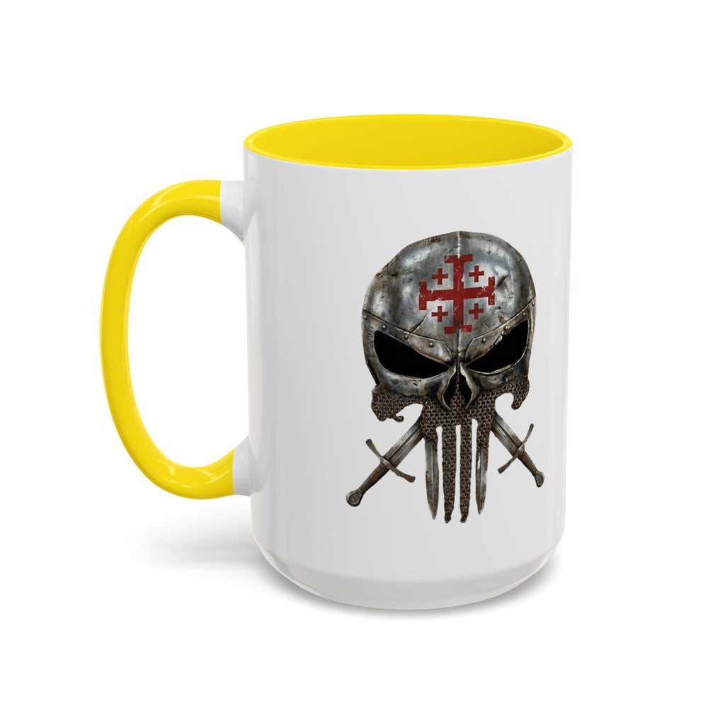 Crusader Knight Coffee Mug — 'Armor of God' Christian Skull 11/15oz Accent Mug Printify