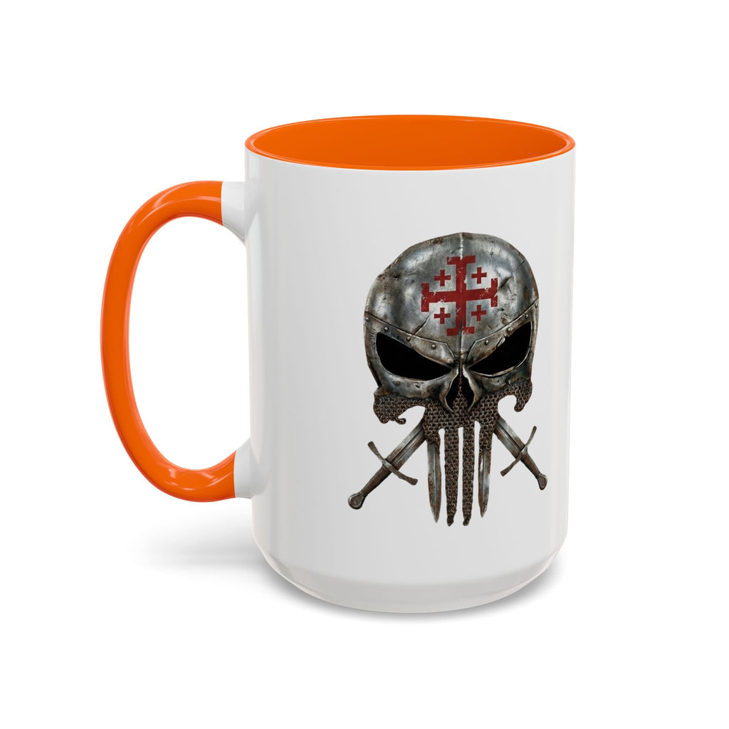 Crusader Knight Coffee Mug — 'Armor of God' Christian Skull 11/15oz Accent Mug Printify