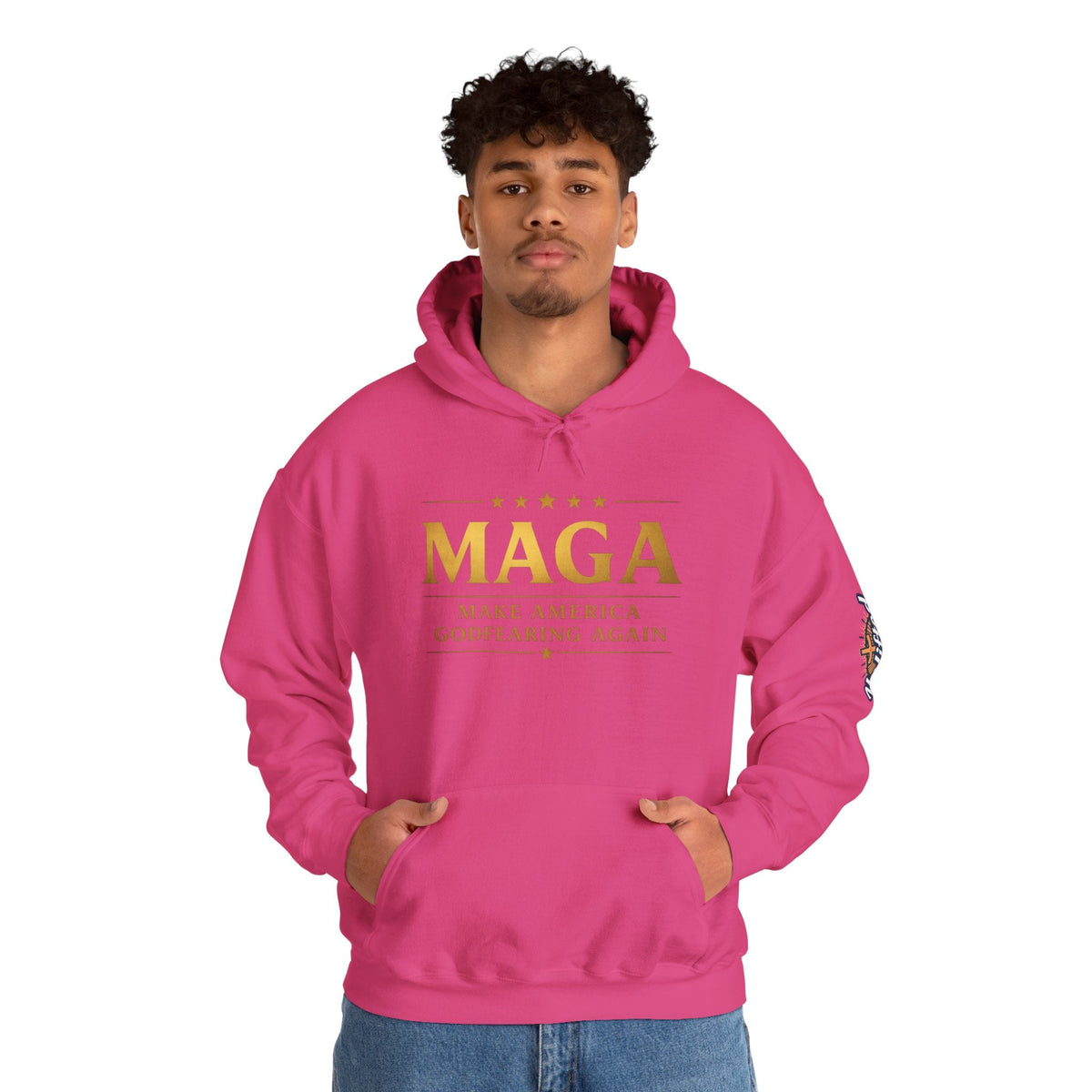 Hoodie - MAGA "Make America Godfearing Again" Political Graphic Hoodie Printify