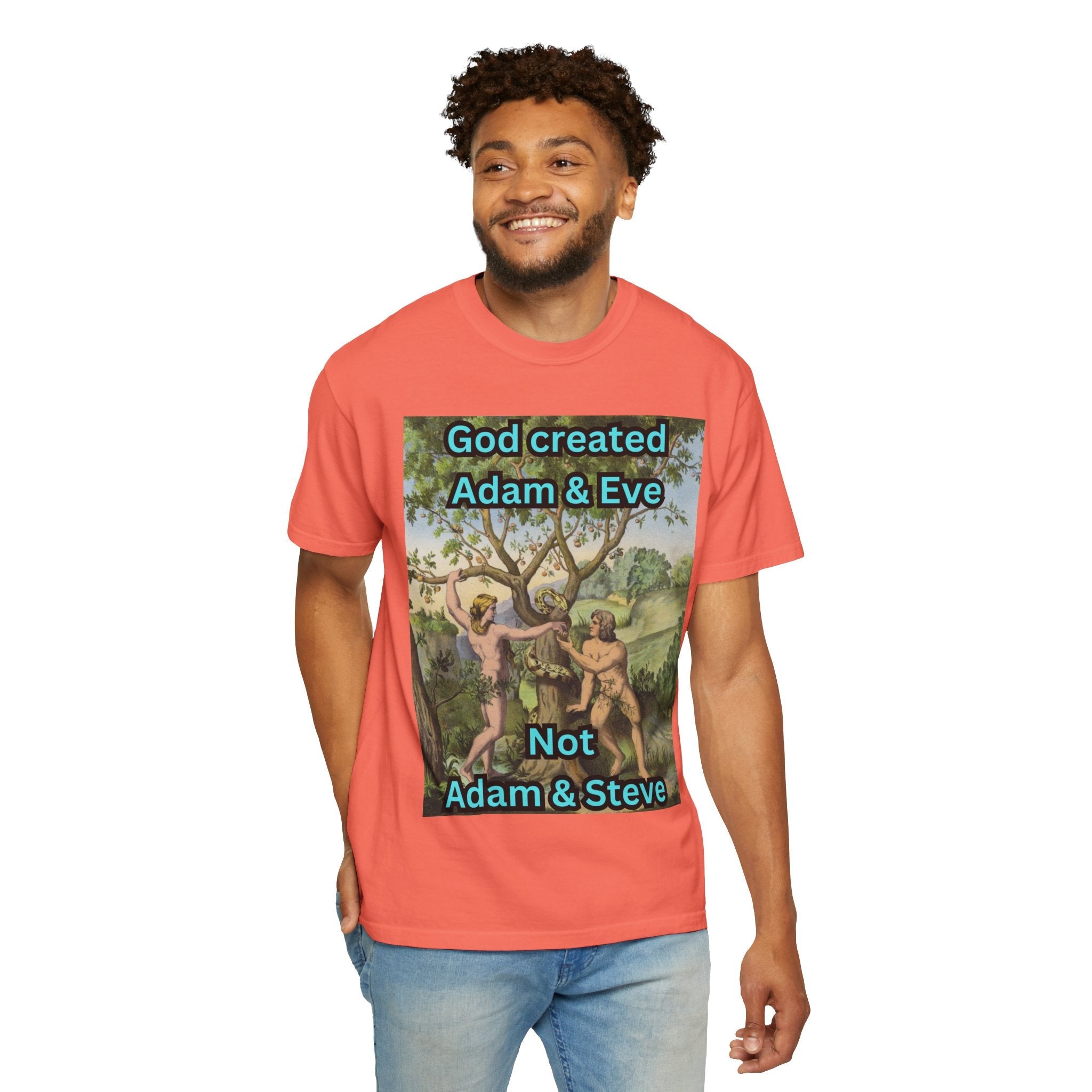 God Created Adam and Eve T-Shirt – Biblical Truth Christian Tee for Bold Faith Printify