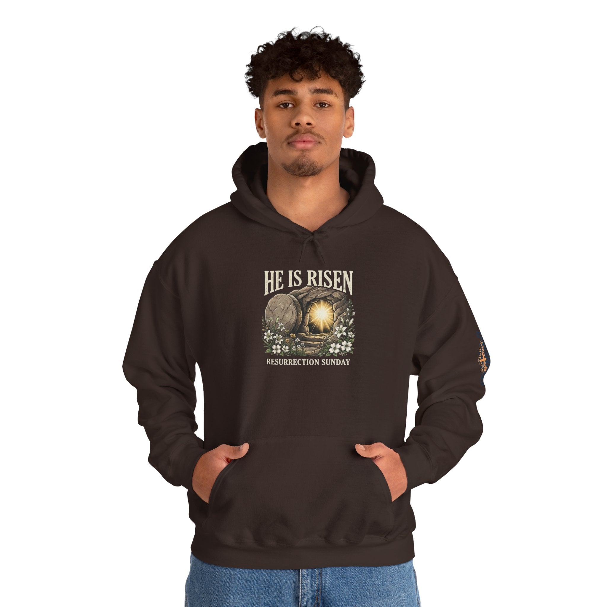 He Is Risen Hoodie — Jesus Christ Resurrection Easter Hoodie Printify
