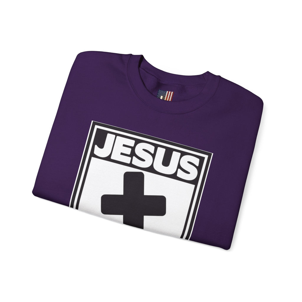 Jesus, Rated E for Everyone Sweatshirt - Gamer Faith Sweatshirt - Christian Video Game Parody Printify