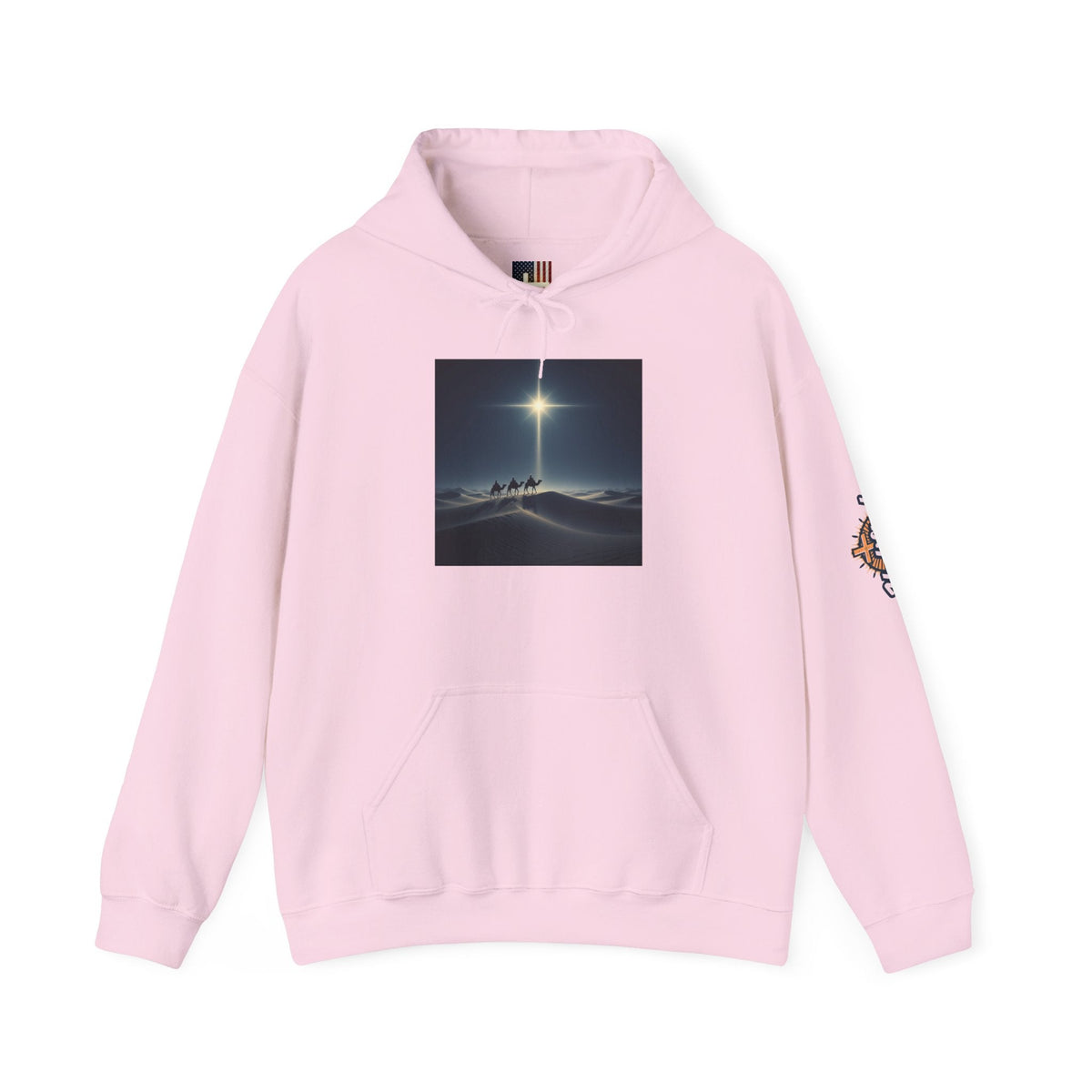 3 Wise Men Hoodie – Magi Camels Nativity Journey Christian Christmas Sweatshirt for Epiphany Faith & Holy Night Printify