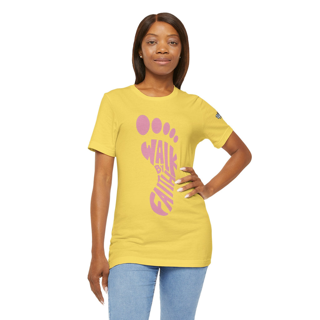 Walk By Faith Footprint T-Shirt Printify