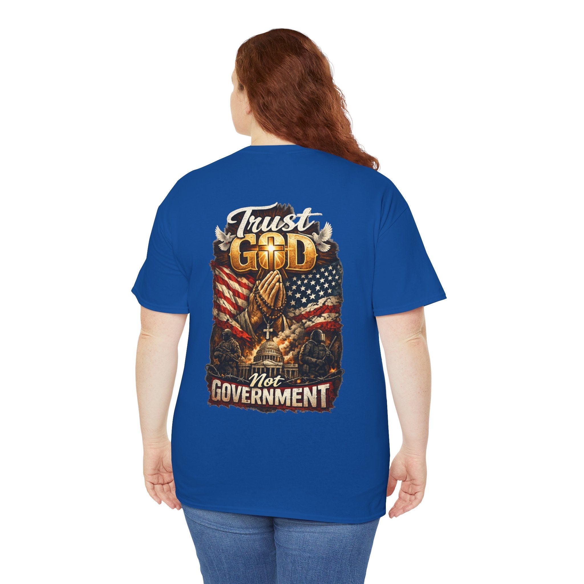 Trust God Not Government T-Shirt — Vintage Patriotic Christian Tee Printify