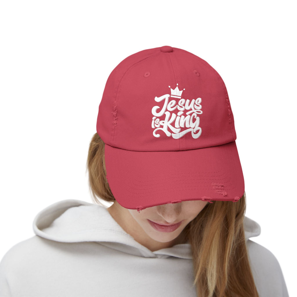 Jesus is King Hat – Bold Crown & Cross Embroidered Christian Cap for Eternal Faith Printify