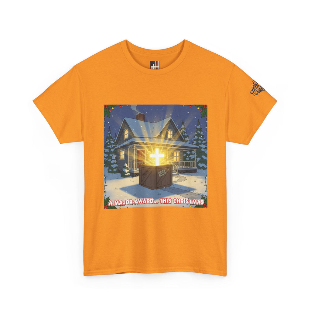 A Major Award This Christmas T-shirt – Fragile Leg Lamp Parody Cross Unboxing Christian T-shirt for Hilarious Faith & Holiday Glow Printify