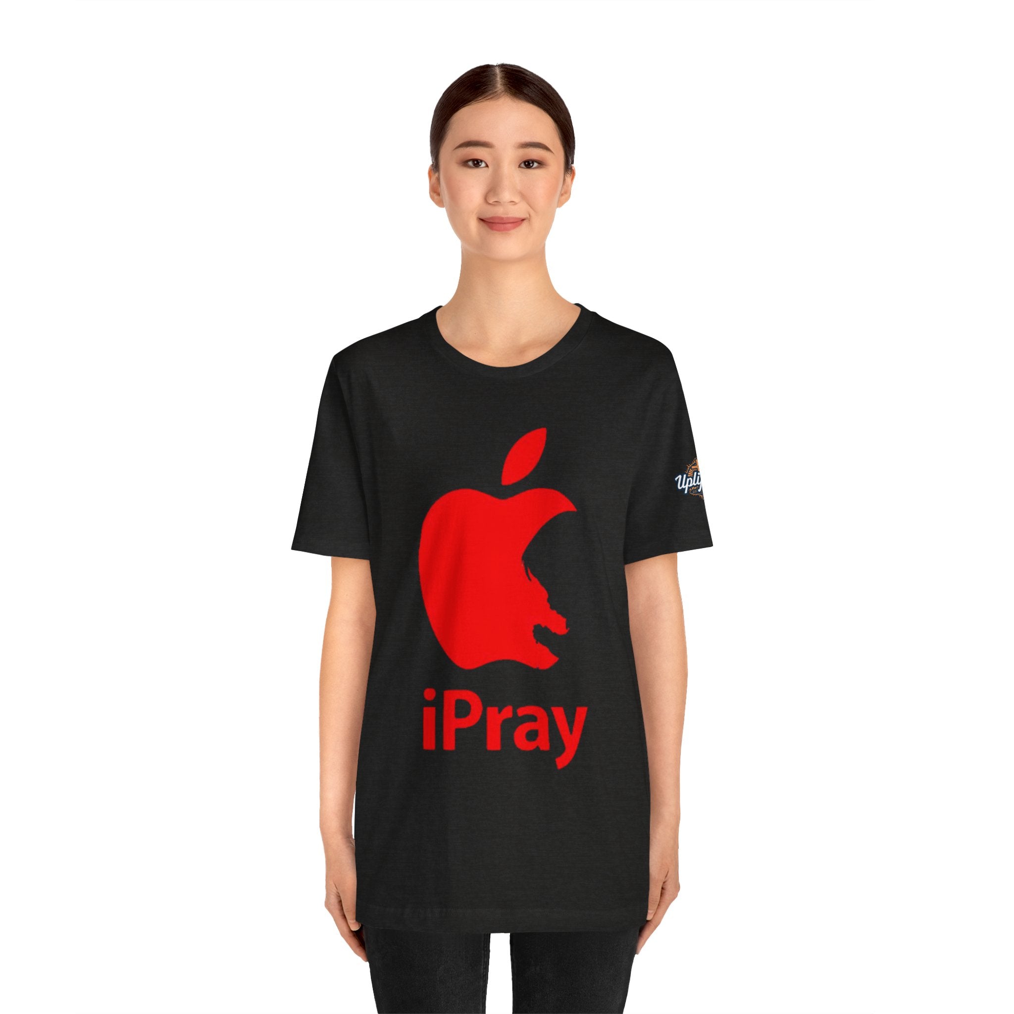 iPray Red Apple Christian T-Shirt — Faith Graphic Tee Printify