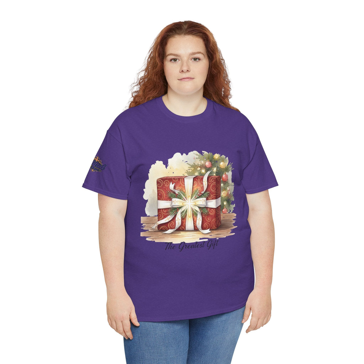 The Greatest Gift T-shirt – Cross Bow Present Christian T-shirt for Christmas Salvation & Eternal Faith Printify