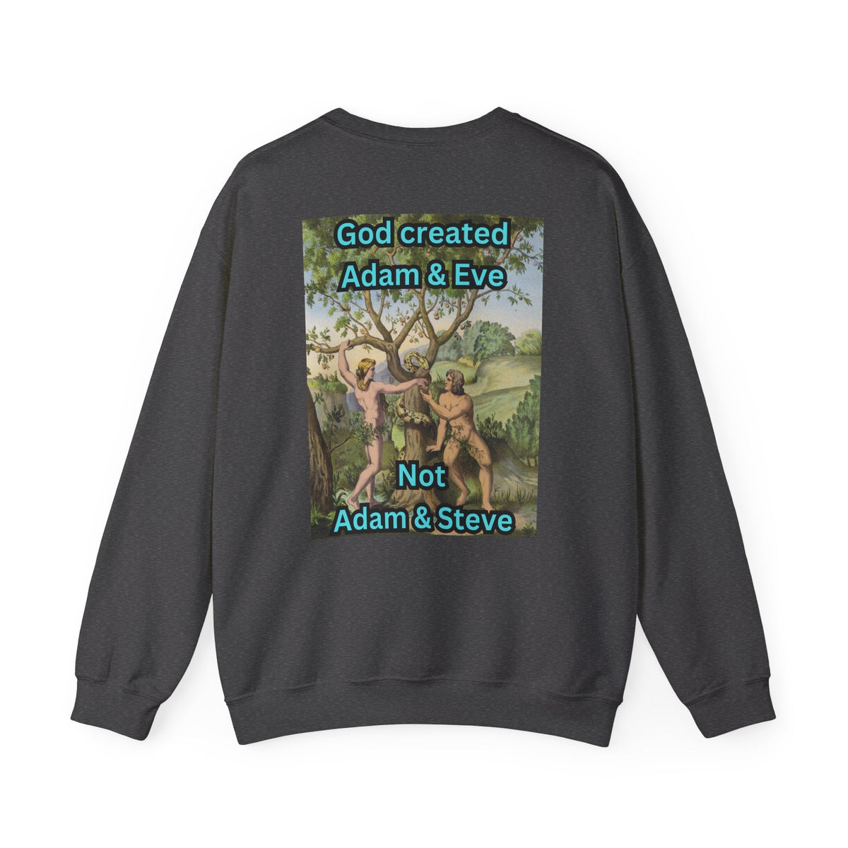 God Created Adam and Eve Sweatshirt – Biblical Truth Christian Sweatshirt for Unshakable Faith Printify