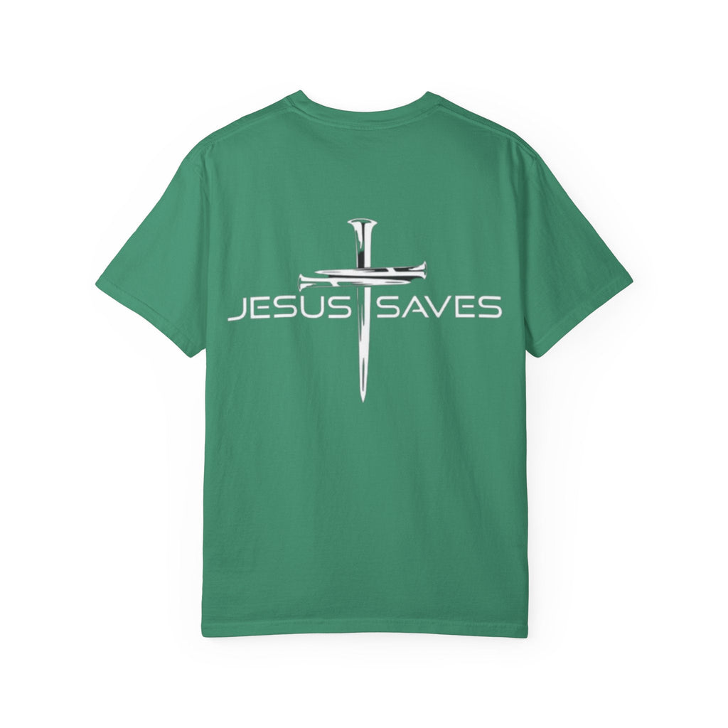 Jesus Saves T-shirt – 3 Nails Crucifix Cross Christian T-shirt for Redemption Faith & Bold Salvation Printify