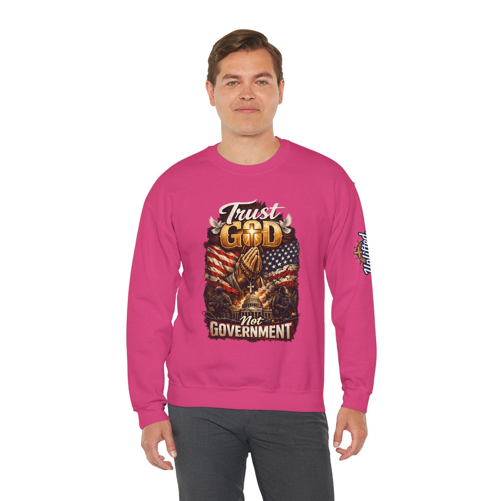 Trust God Not Government Sweatshirt — Vintage Patriotic Christian Sweatshirt Printify