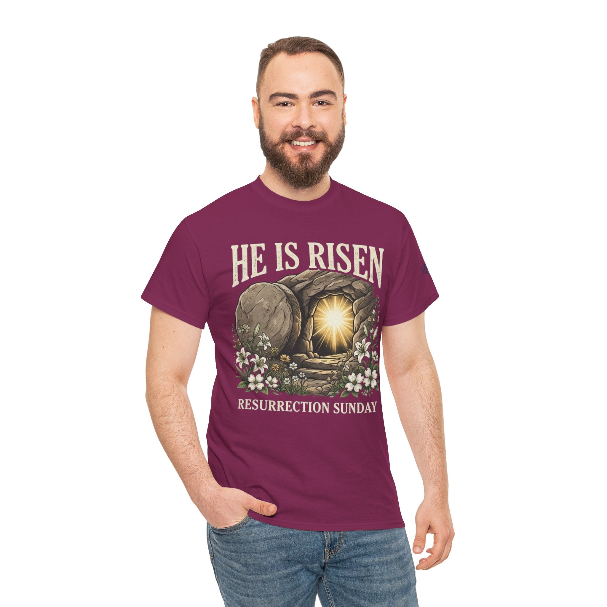 He Is Risen T-Shirt — Jesus Christ Resurrection Easter Tee Printify