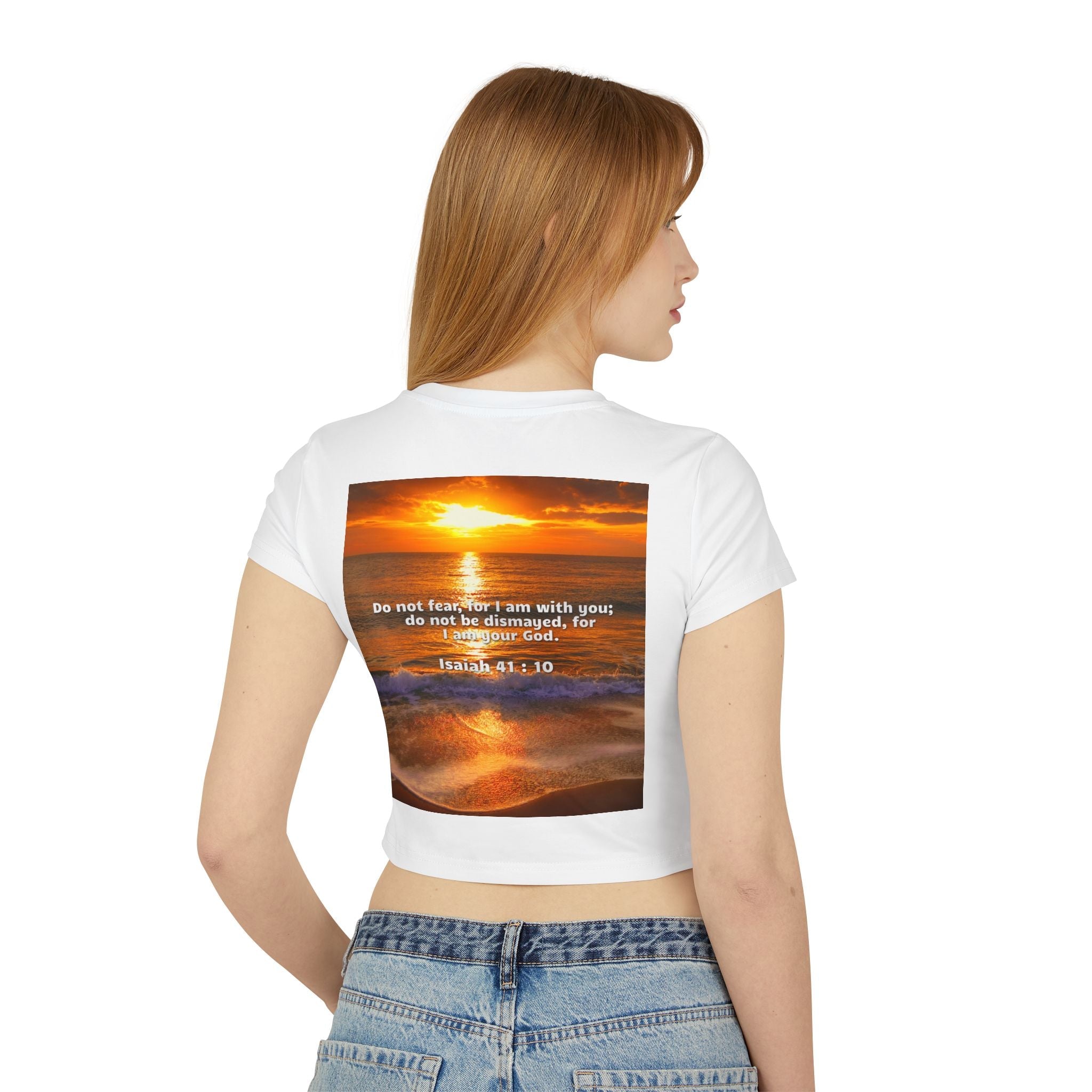 Women's Baby Tee - Isaiah 41:10 Bible Verse Religious Design Printify