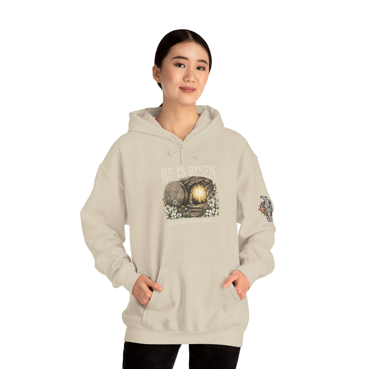 He Is Risen Hoodie — Jesus Christ Resurrection Easter Hoodie Printify