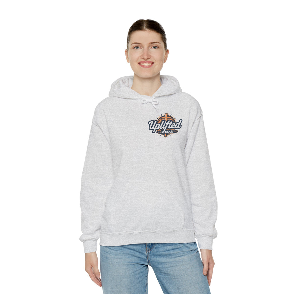 Uplifted Gear Christian Hoodie – Bold Logo Faith Hoodie for Inspired Living Printify