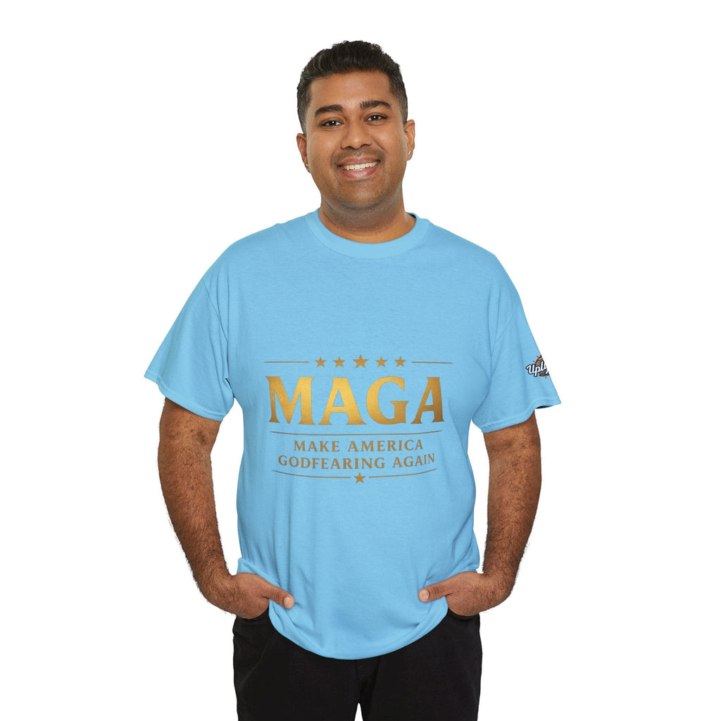 MAGA Gold Letter T-Shirt — "Make America Great Again" Printify