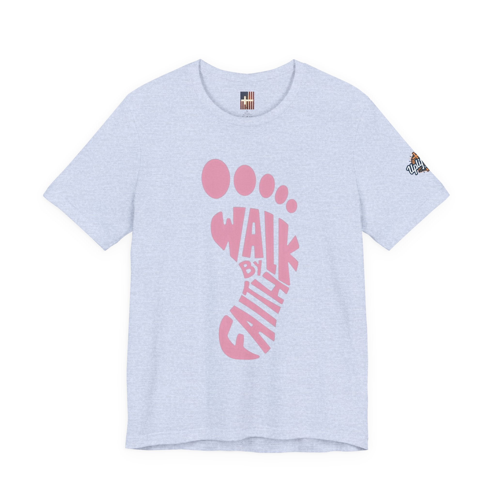 Walk By Faith Footprint T-Shirt Printify