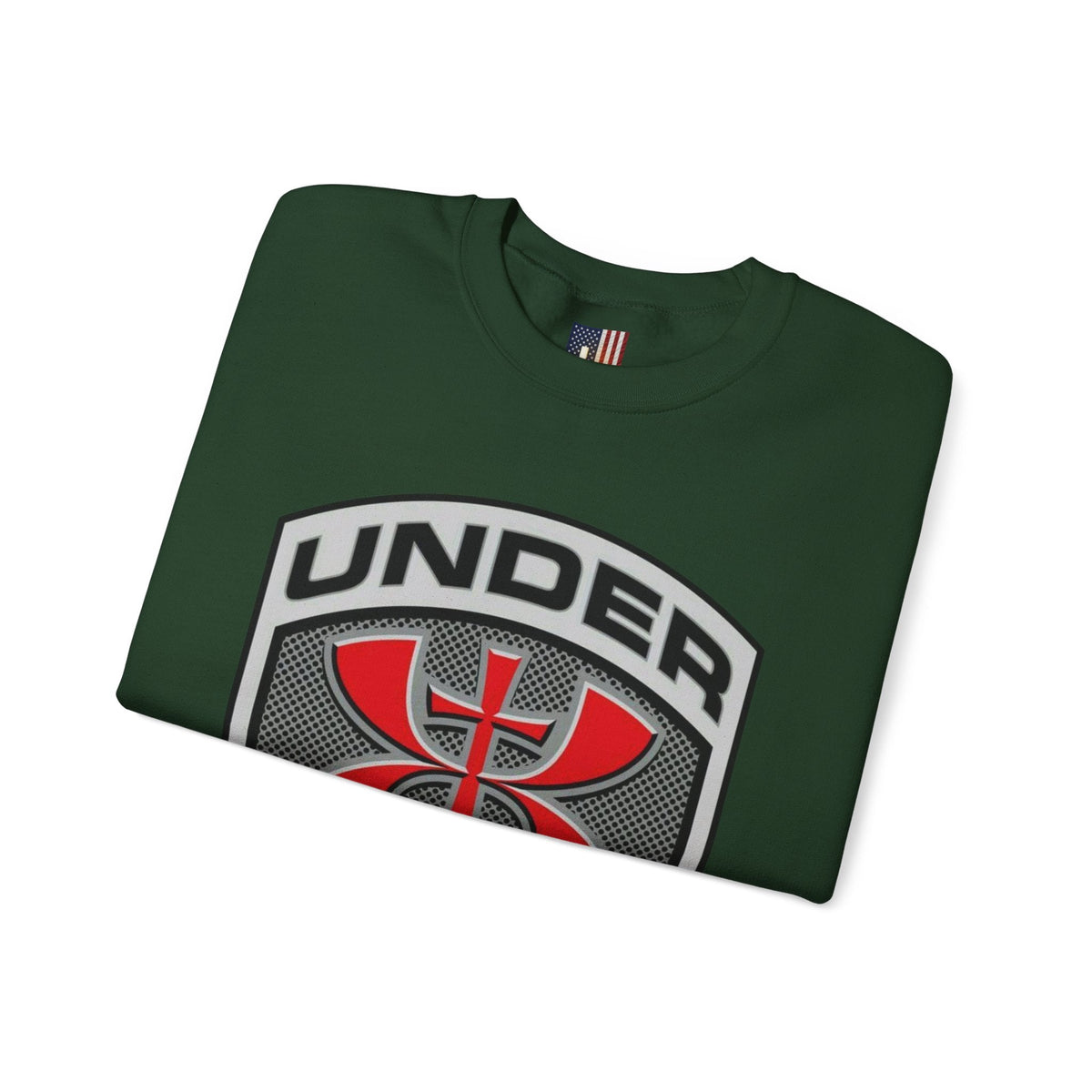 Under His Armor Crewneck Sweatshirt — Christian Faith Graphic Pullover Printify