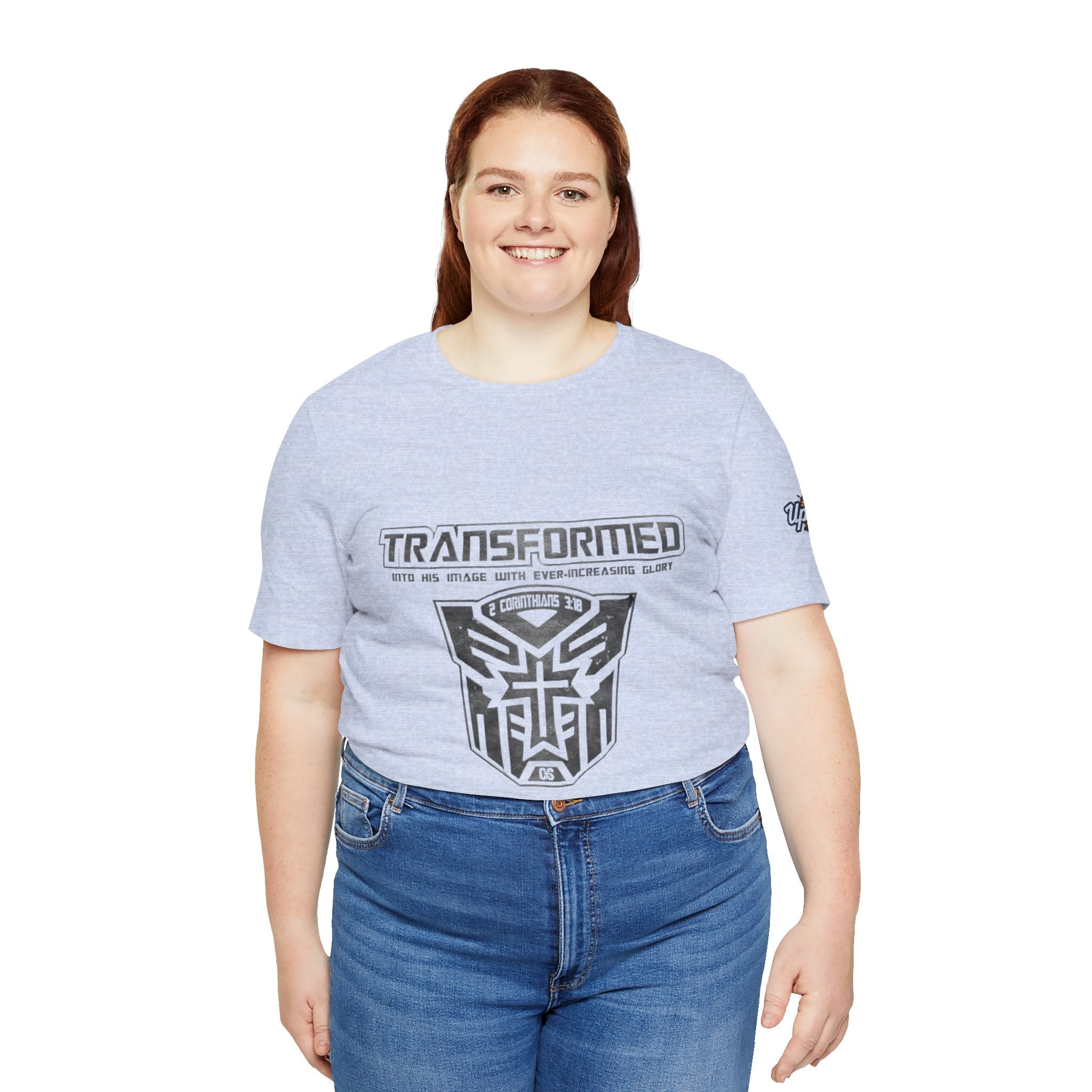 Transformer Logo Christian T-shirt | 2 Corinthians 3:18 Bible Verse T-shirt Printify