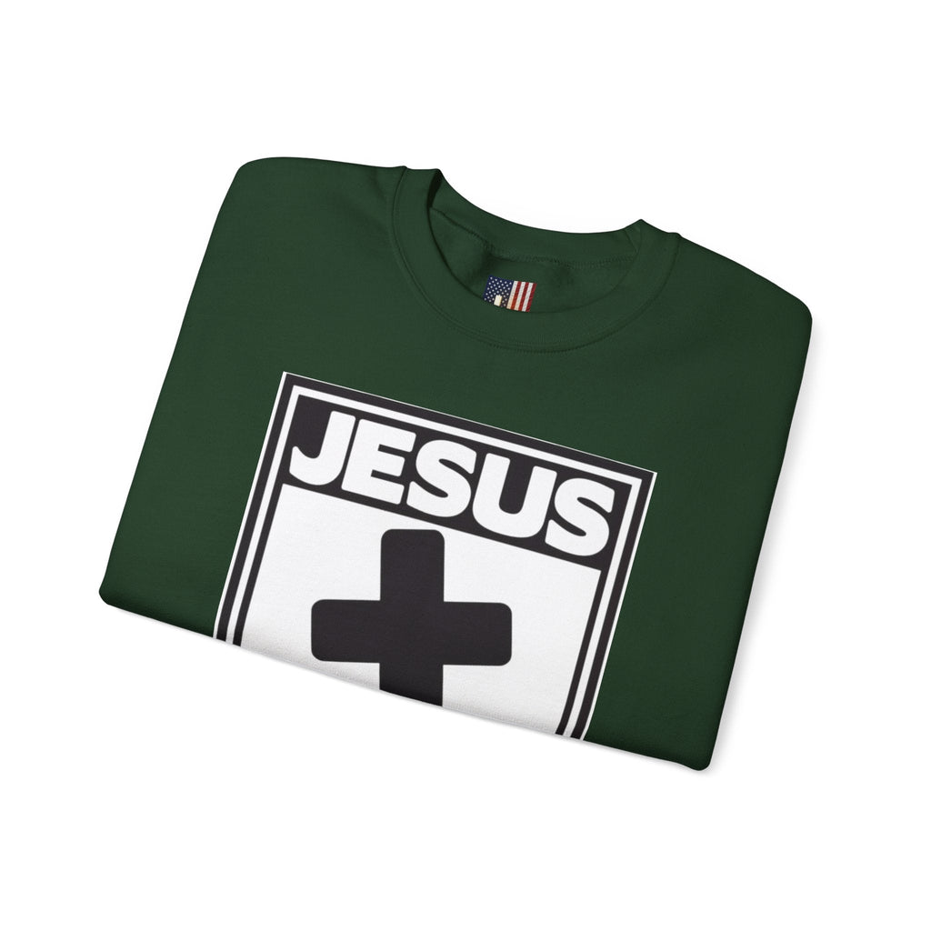 Jesus, Rated E for Everyone Sweatshirt - Gamer Faith Sweatshirt - Christian Video Game Parody Printify