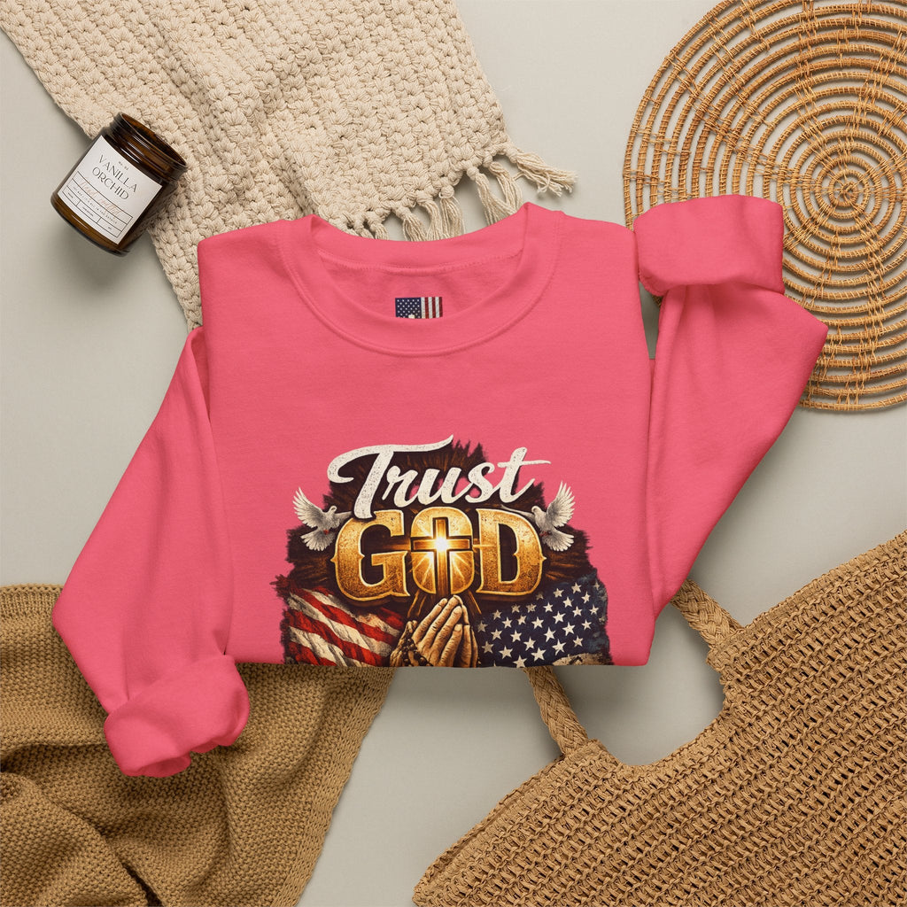Trust God Not Government Sweatshirt — Vintage Patriotic Christian Sweatshirt Printify