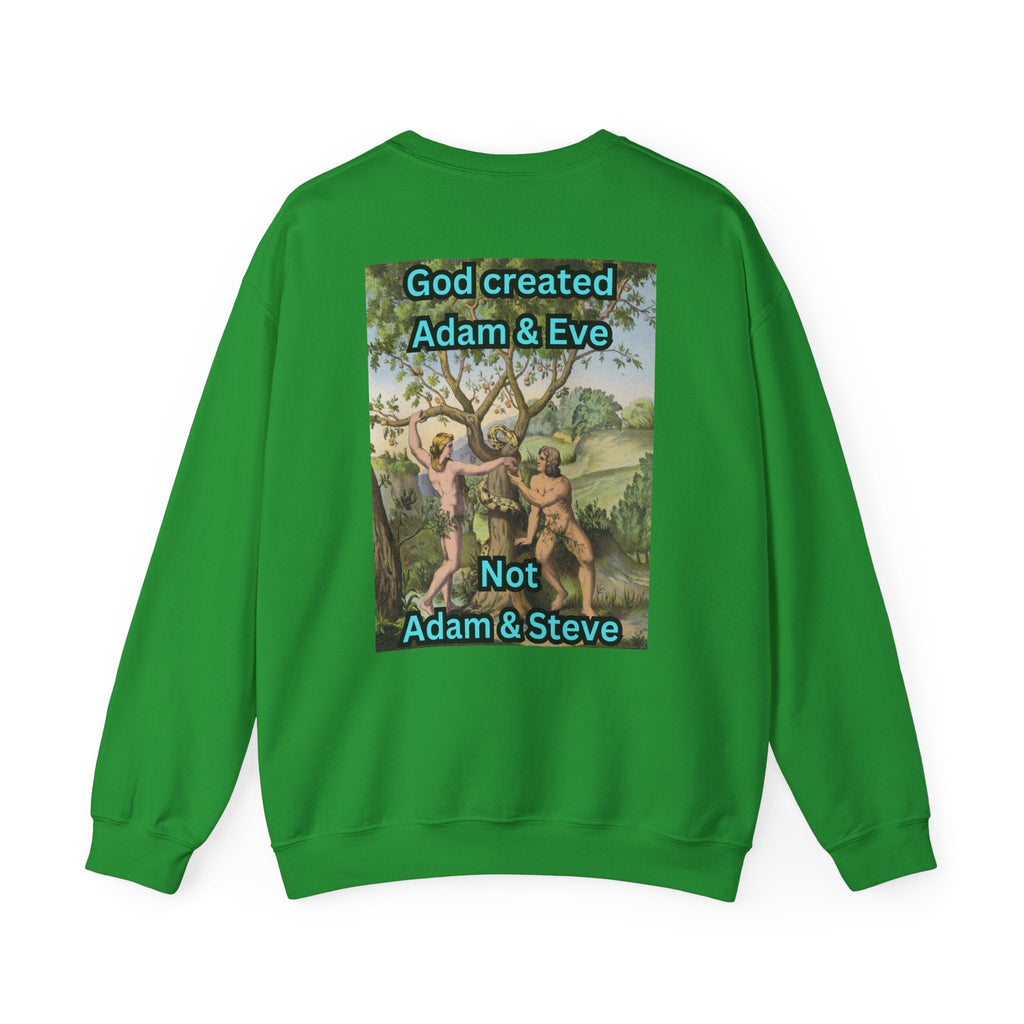 God Created Adam and Eve Sweatshirt – Biblical Truth Christian Sweatshirt for Unshakable Faith Printify