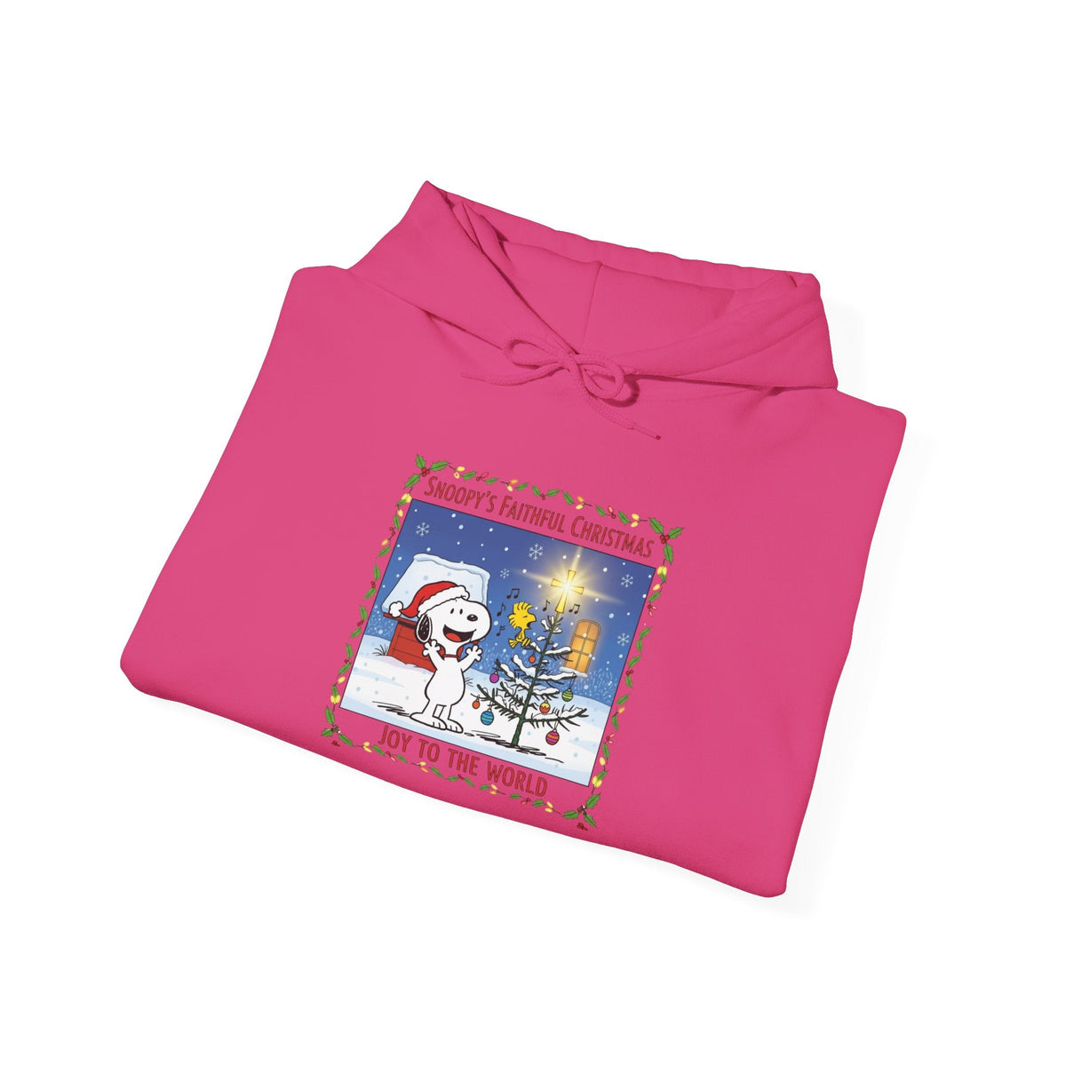 🎄 Faithful Christmas Friends – Christian Holiday Hoodie | Festive Tree & Cartoon Duo | Heartwarming Christmas Tee by Uplifted Gear Printify