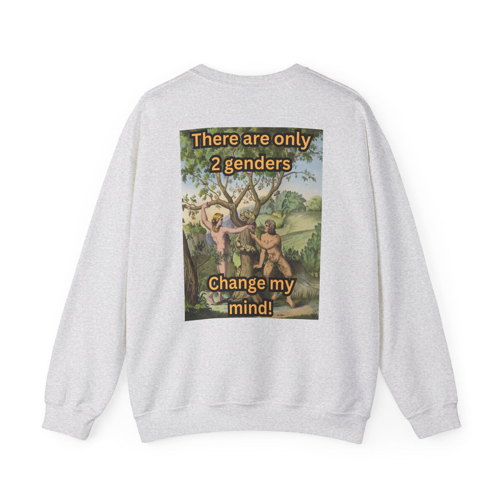 There Are Only 2 Genders Sweatshirt – Adam & Eve Cross Christian Hoodie for Bold Truth Printify