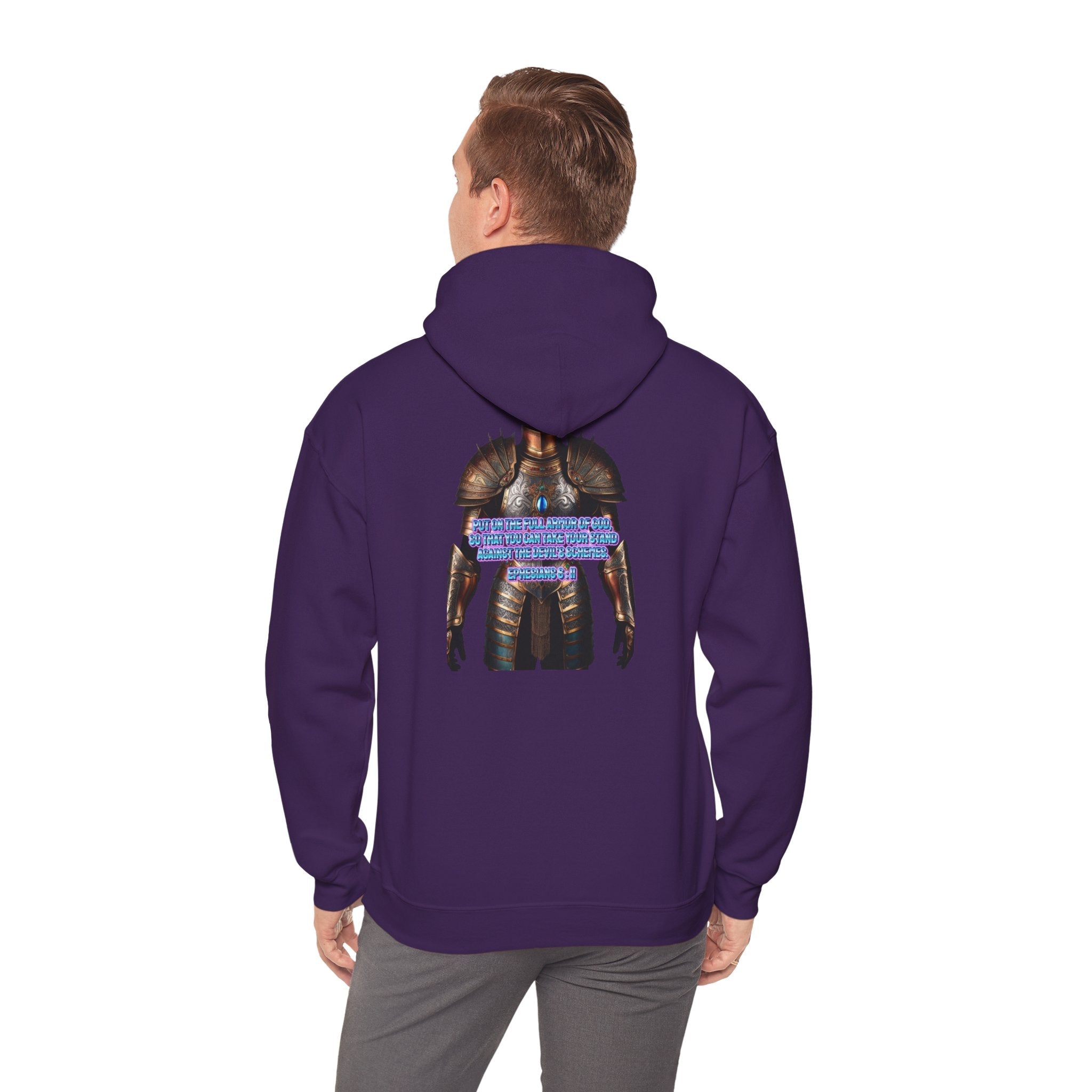 Religious Graphic Armor Of God Design - Unisex Heavy Blend™ Hooded Sweatshirt Printify