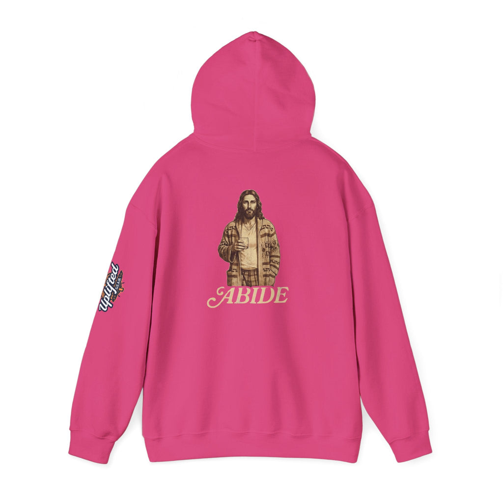 Abide Jesus Hoodie — Vintage 'The Dude' Religious Graphic Hoodie Printify