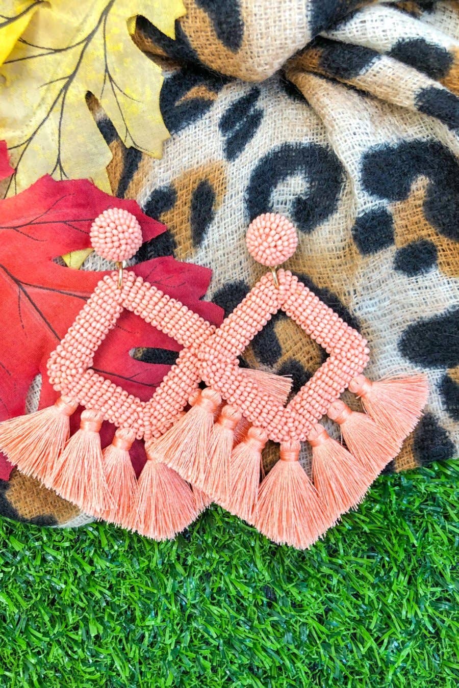 Hot Pink Ellie Fringe Drop Earrings Pretty Little Patriot