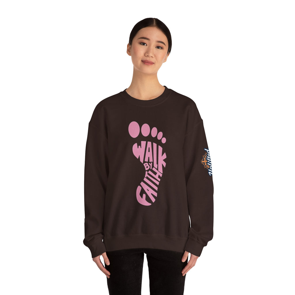 Walk By Faith Footprint Sweatshirt Printify