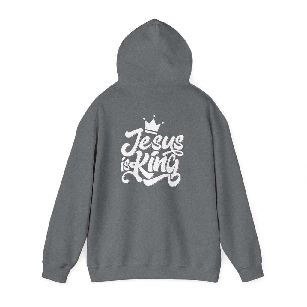 Jesus is King Hoodie – Bold Crown & Cross Christian Sweatshirt for Eternal Reign & Cozy Faith Printify