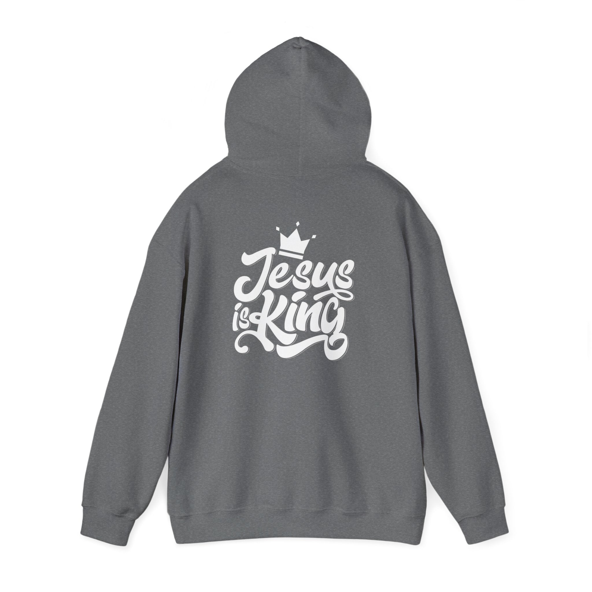 Jesus is King Hoodie – Bold Crown & Cross Christian Sweatshirt for Eternal Reign & Cozy Faith Printify
