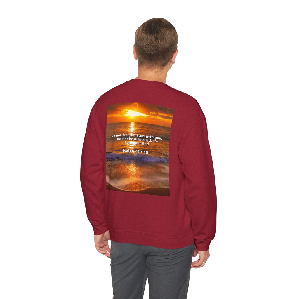 Bible Verse Unisex Heavy Blend™ Crewneck Sweatshirt - Isaiah 41 : 10 Printify