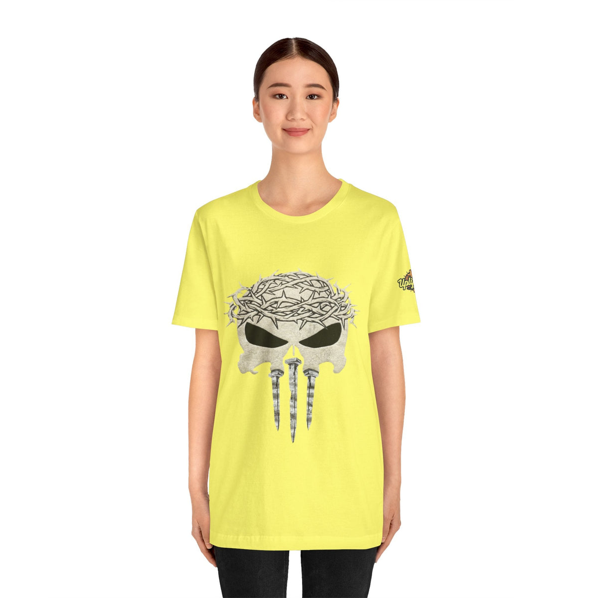 Christian Skull T-shirt - Crown of Thorns & Nails - Warrior Faith T-shirt Printify