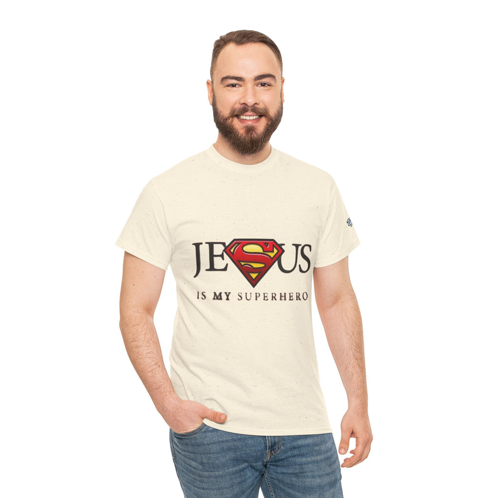 Jesus Is My Superhero T-Shirt — Faith-Based Superman-Inspired Tee Printify