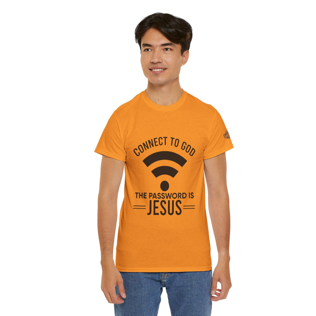 Connect to God T-shirt - WIFI Password is Jesus - Funny Christian Faith T-shirt Printify